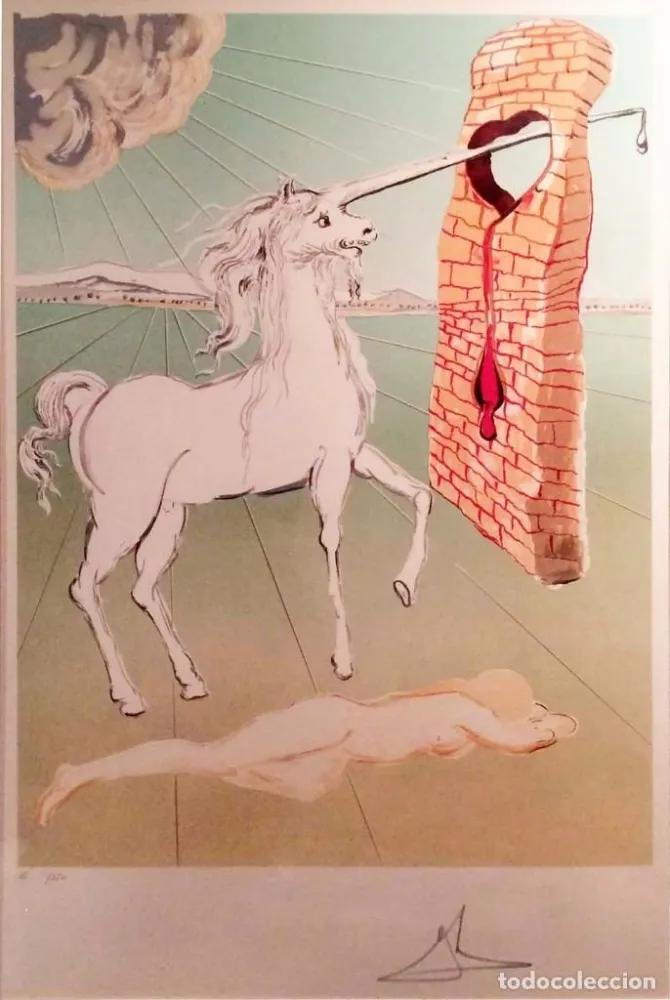 Lithograph Dali - The agony of love