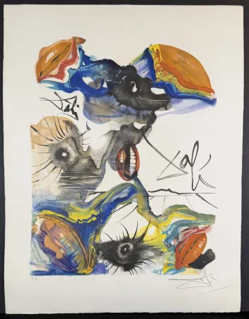 Lithograph Dali - The Butterfly & The Lips The Lips