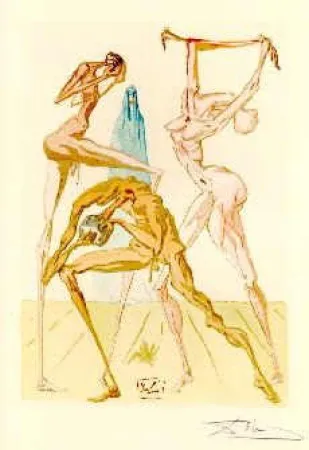 Lithograph Dali - The Divine Comedy - Hell - Chant 19