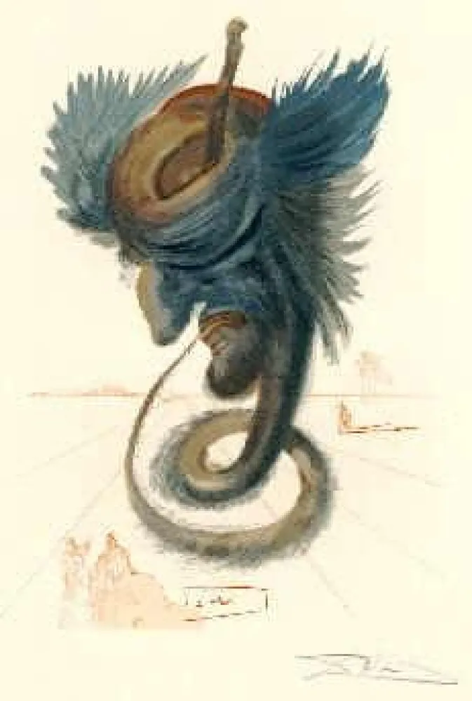 Lithograph Dali - The Divine Comedy - Hell - Chant 20