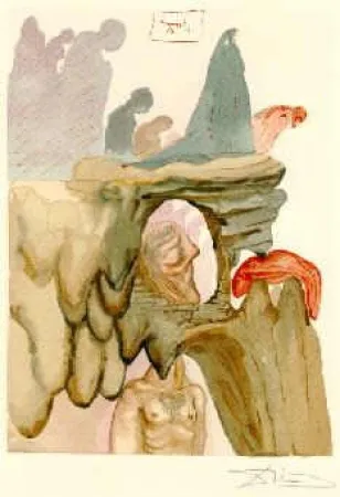 Lithograph Dali - The Divine Comedy - Hell - Chant 22