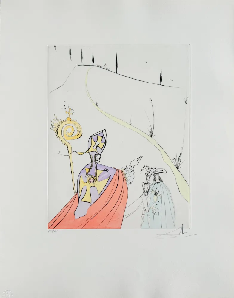 Engraving Dali - The Divine Love of Gala