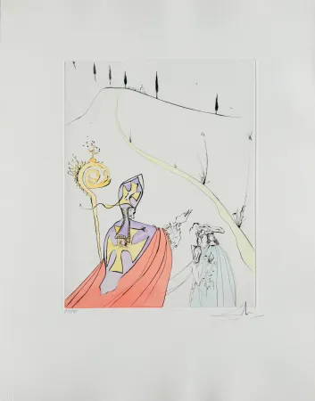 Engraving Dali - The Divine Love of Gala