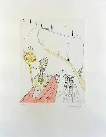 Engraving Dali - The Divine Love of Gala