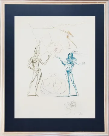 Engraving Dali - The Doomed Lovers