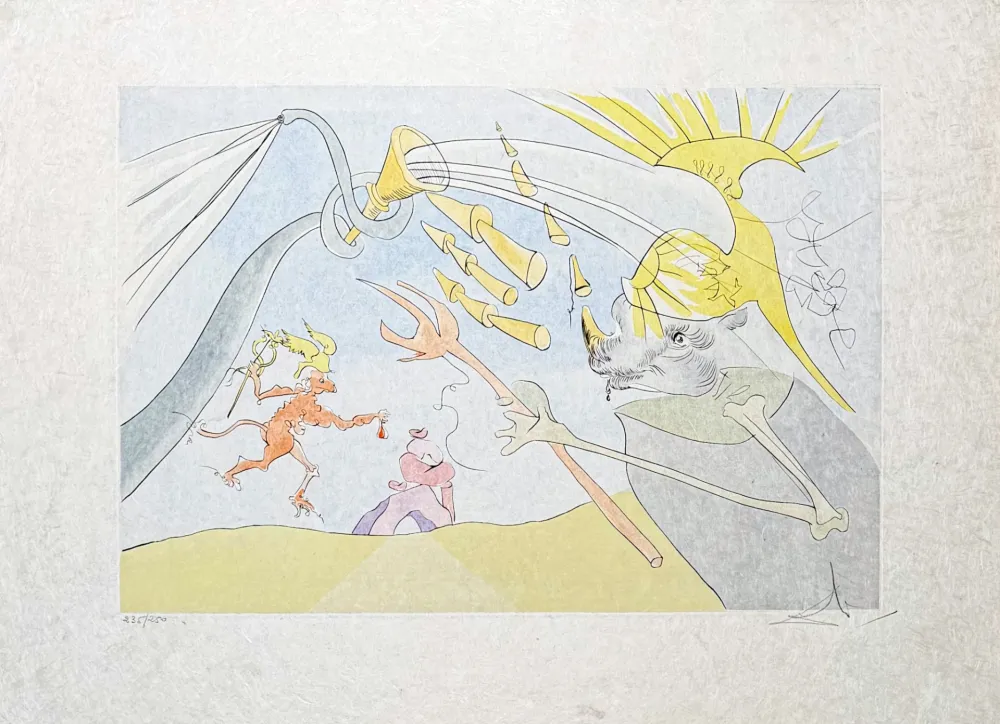 Drypoint Dali - The Elephant and Jupiter's Monkey