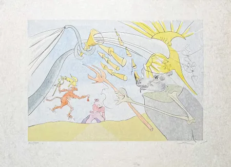 Drypoint Dali - The Elephant and Jupiter's Monkey