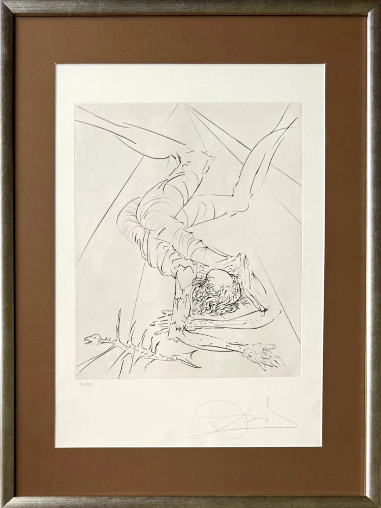 Engraving Dali - The Fall