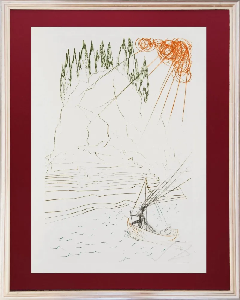 Engraving Dali - The Fight with Sir Morhault