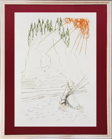 Engraving Dali - The Fight with Sir Morhault
