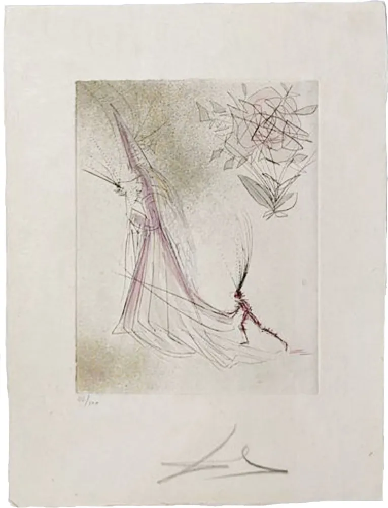 Drypoint Dali - The Ghost and the Rose (The Spectre and the Rose)