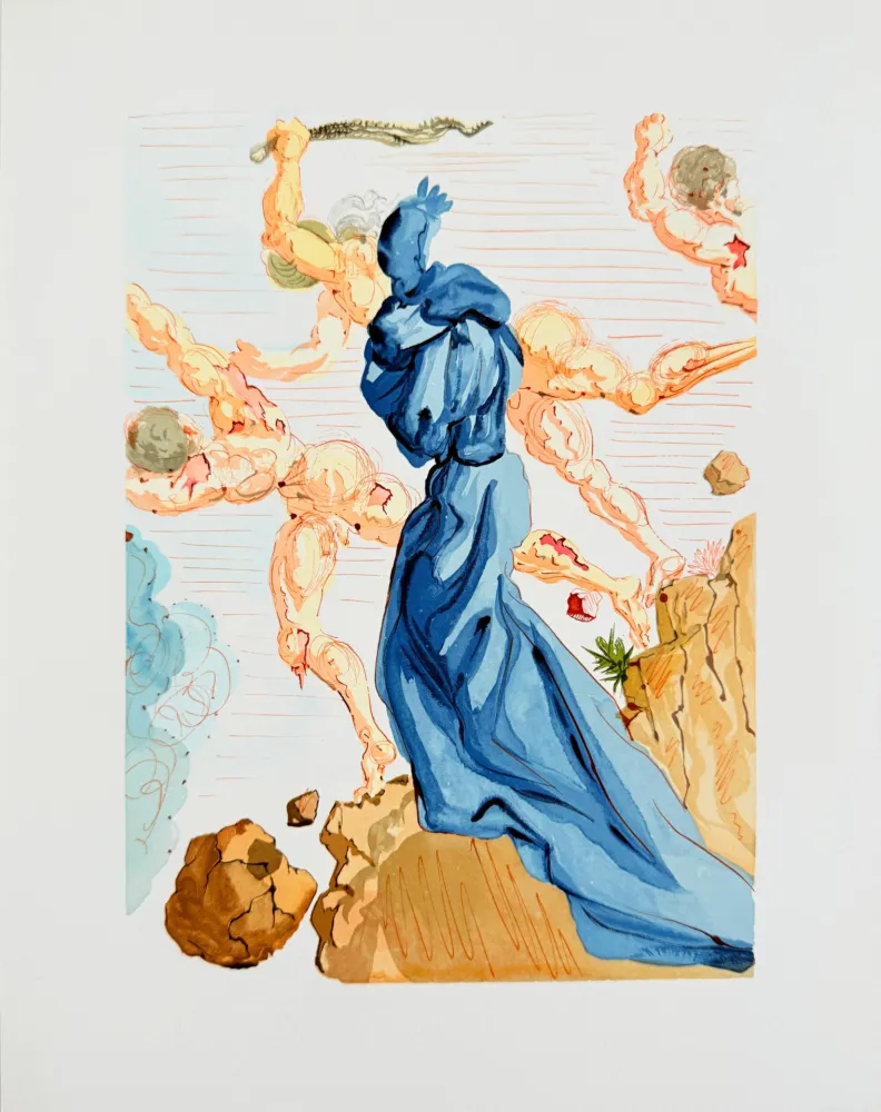 Woodcut Dali - The Inferno, Canto 15 - The Hard Margins