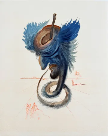 Woodcut Dali - The Inferno, Canto 20 - Devins et sorciers