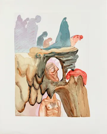 Woodcut Dali - The Inferno, Canto 22 - The Liars