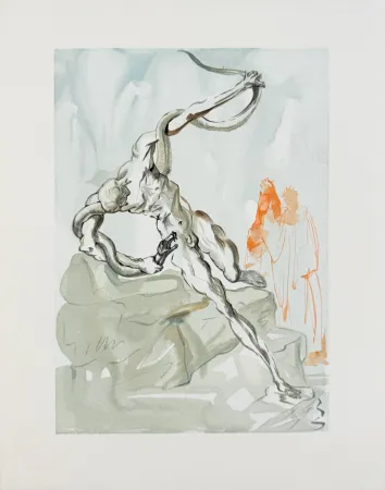 Woodcut Dali - The Inferno, Canto 24 - Les Voleurs
