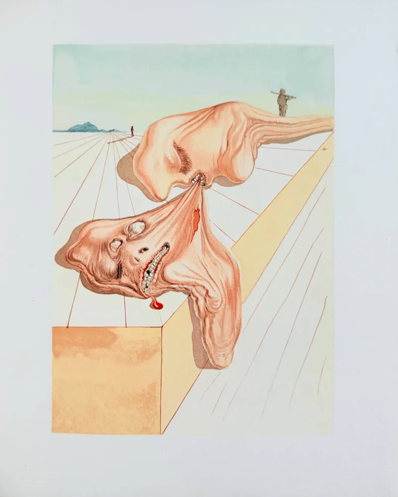 Woodcut Dali - The Inferno, Canto 30 - Les Hommes qui s'entre-dévorent