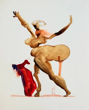 Woodcut Dali - The Inferno, Canto 33 -  Les Traitres envers leurs hôtes