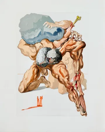 Woodcut Dali - The Inferno, Canto 7 - The Avaricious and the Prodigal