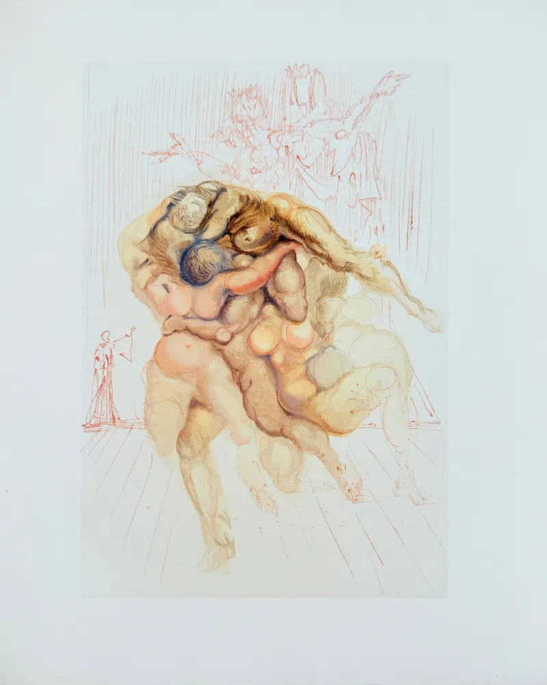 Woodcut Dali - The Inferno, Canto 8 - The Angry Ones