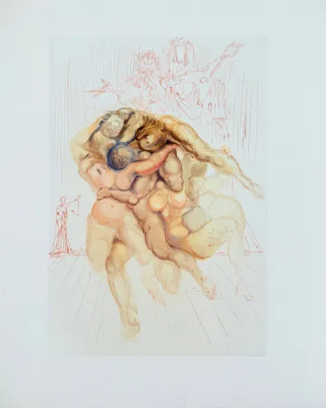 Woodcut Dali - The Inferno, Canto 8 - The Angry Ones