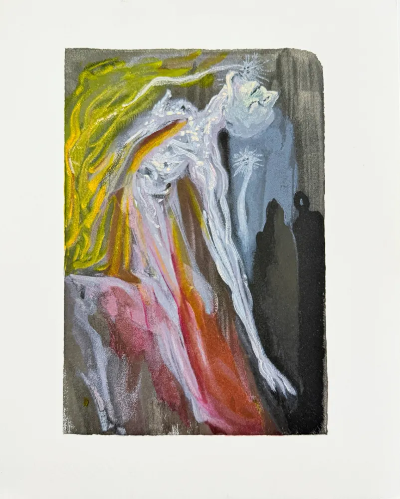 Woodcut Dali - The Inferno, Canto 9  - The Furies