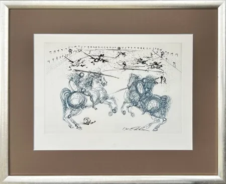 Engraving Dali - The Knights