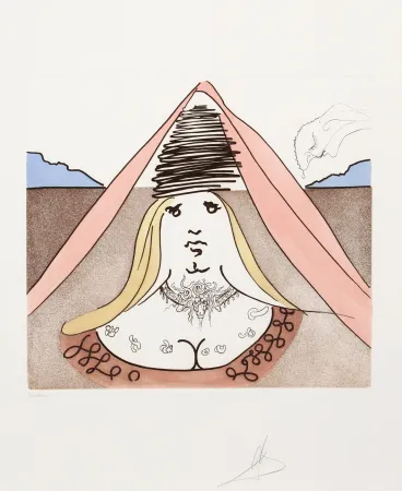 Etching Dali - The Lady Dulcinea from Historia de Don Quichotte de la Mancha