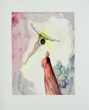 Woodcut Dali - The Paradise, Canto 14 - Apparition du Christ