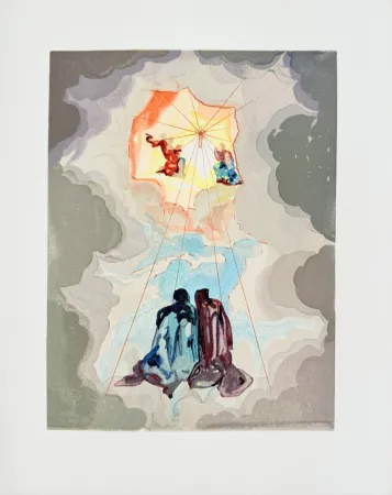 Woodcut Dali - The Paradise, Canto 15 - Dante's Ecstasy