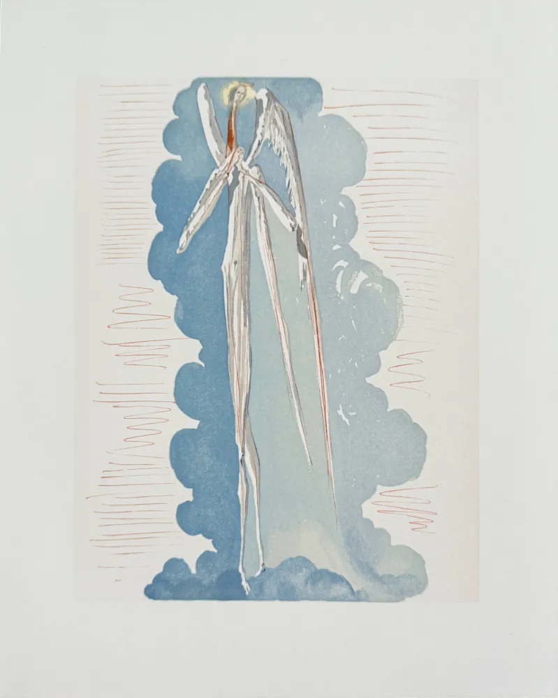 Woodcut Dali - The Paradise, Canto 22 - The Angel of the Seventh Sphere
