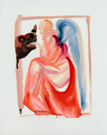 Woodcut Dali - The Paradise, Canto 6 - The Sphere of Mercury