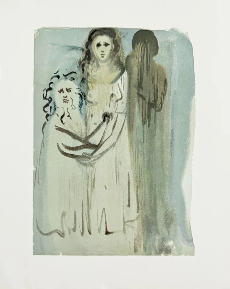 Woodcut Dali - The Purgatory, Canto 16 - In the Cloud of Angry Ones