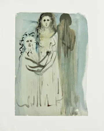 Woodcut Dali - The Purgatory, Canto 16 - In the Cloud of Angry Ones