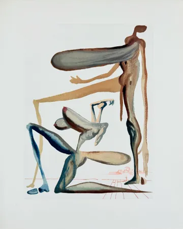 Woodcut Dali - The Purgatory, Canto 22 - Prodigality