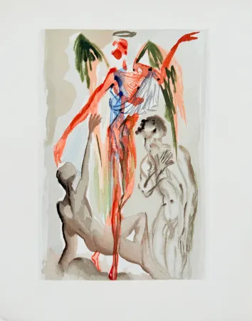 Woodcut Dali - The Purgatory, Canto 32 - The Barthly Paradise