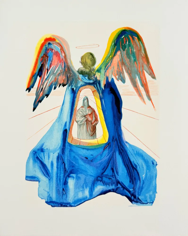 Woodcut Dali - The Purgatory, Canto 33 - Dante Purified