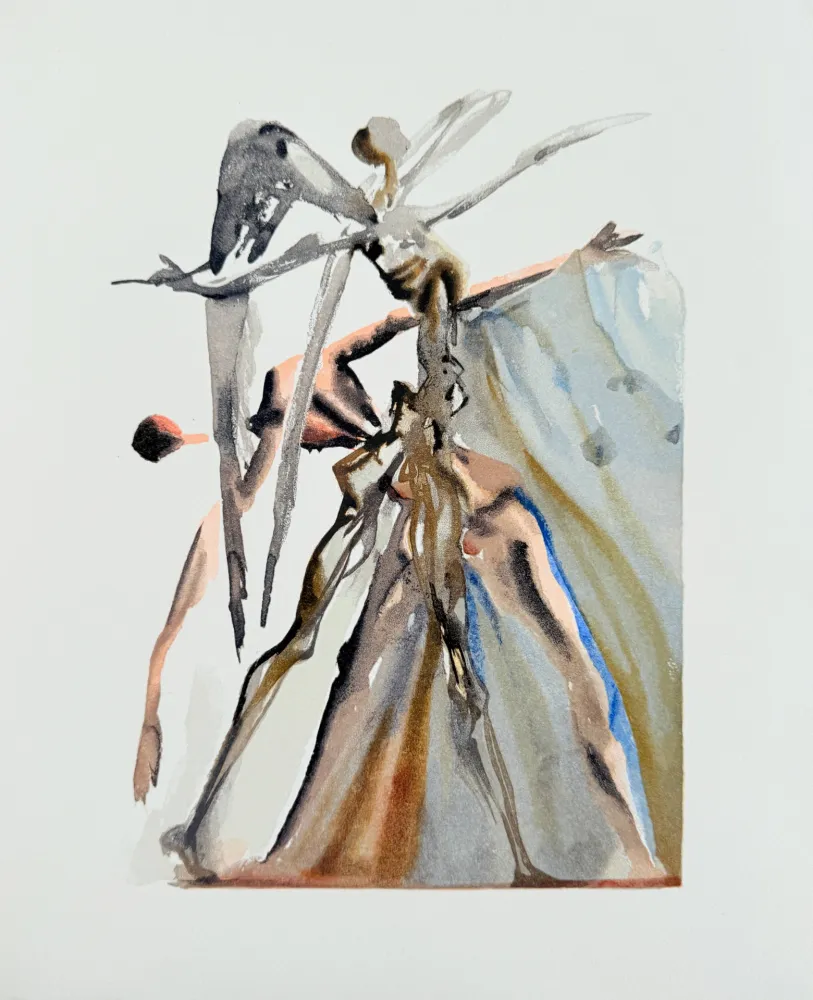 Woodcut Dali - The Purgatory, Canto 4 - The Negligent Ones