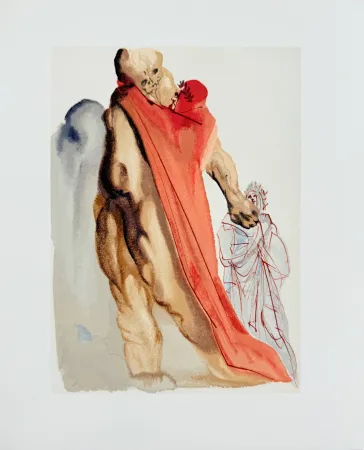 Woodcut Dali - The Purgatory, Canto 5 - Virgil's Reproaches