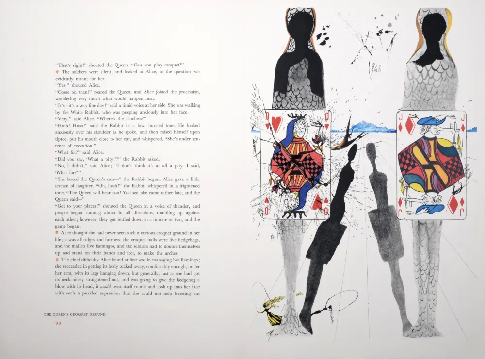 Rotogravure Dali - The Queen's Croquet Ground, Alice's Adventures in Wonderland, 1969