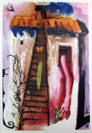 Lithograph Dali - The Rabbit Sends in a little bill