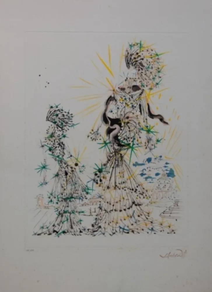 Engraving Dali - The scarf