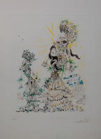 Engraving Dali - The scarf