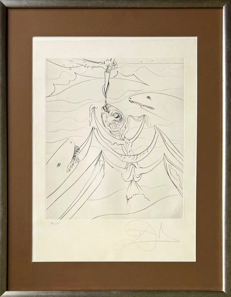 Engraving Dali - The Struggle