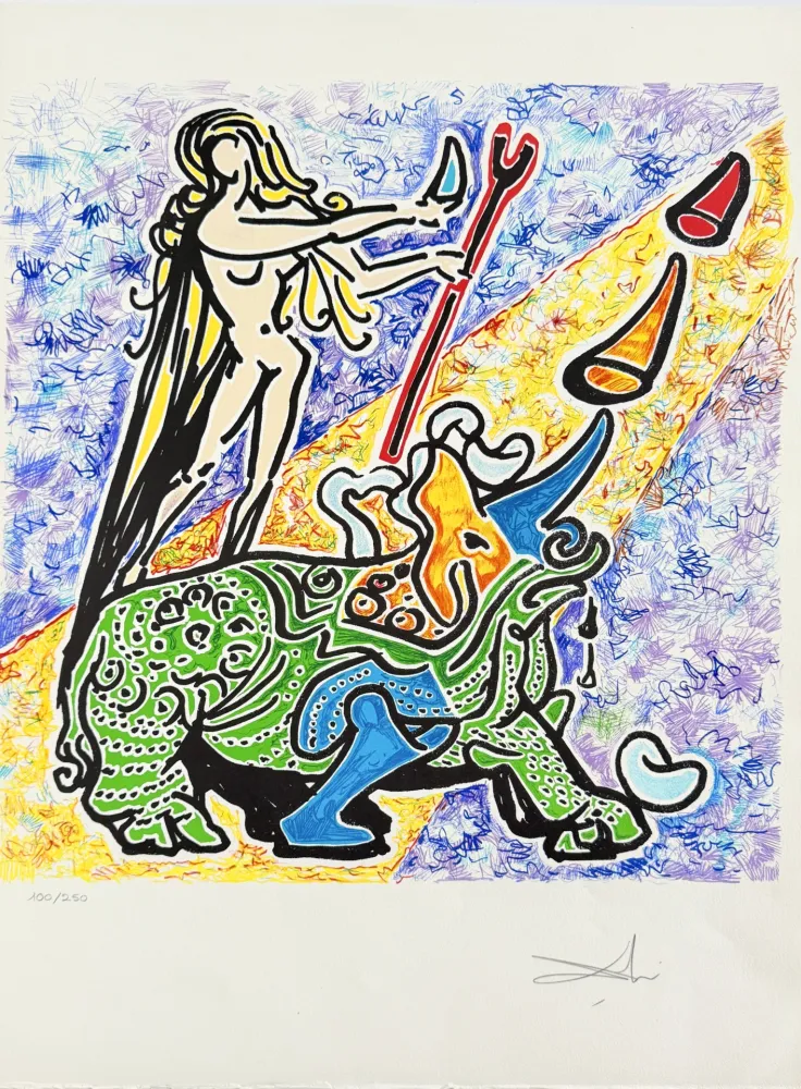 Lithograph Dali - The Virgin and the Rhinoceros