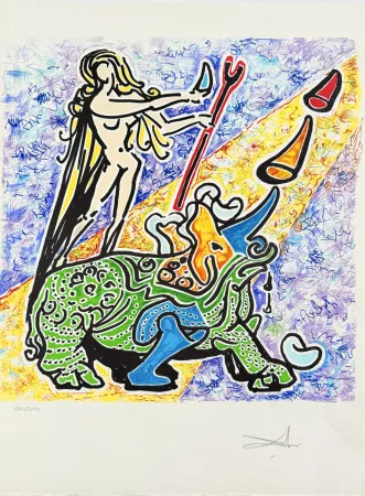 Lithograph Dali - The Virgin and the Rhinoceros