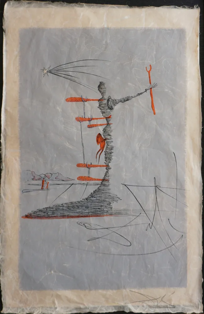 Lithograph Dali - The Woman in The Cosmos Dominating The World