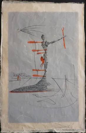 Lithograph Dali - The Woman in The Cosmos Dominating The World