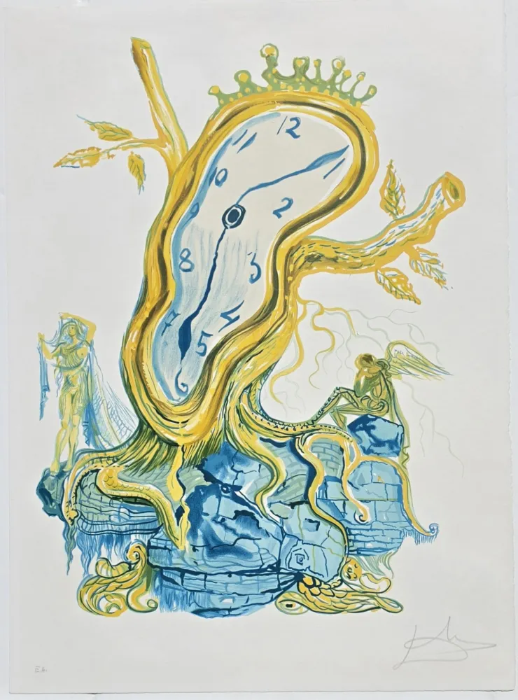 Lithograph Dali - Time Stillness of Time