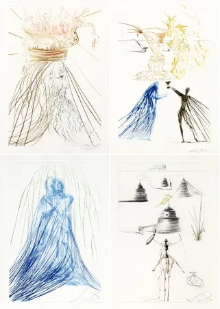 Illustrated Book Dali - TRISTAN ET ISEULT. 42 pointes-sèches signées (1970).