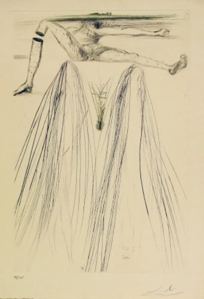 Etching And Aquatint Dali - Tristan et Iseult - The Giant Beliagog